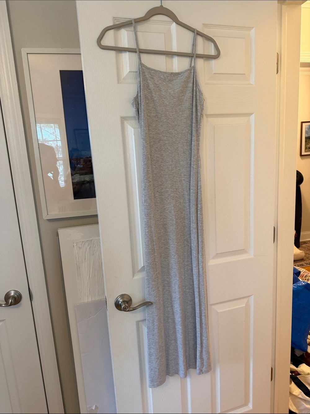 Light Grey Spaghetti Strap Maxi Dress